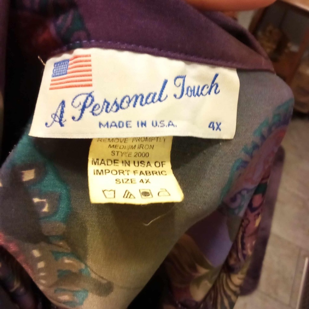 A‎ Personal Touch Womens 4X Floral Print Button Front Shirt Top Made in USA - Picture 3 of 3